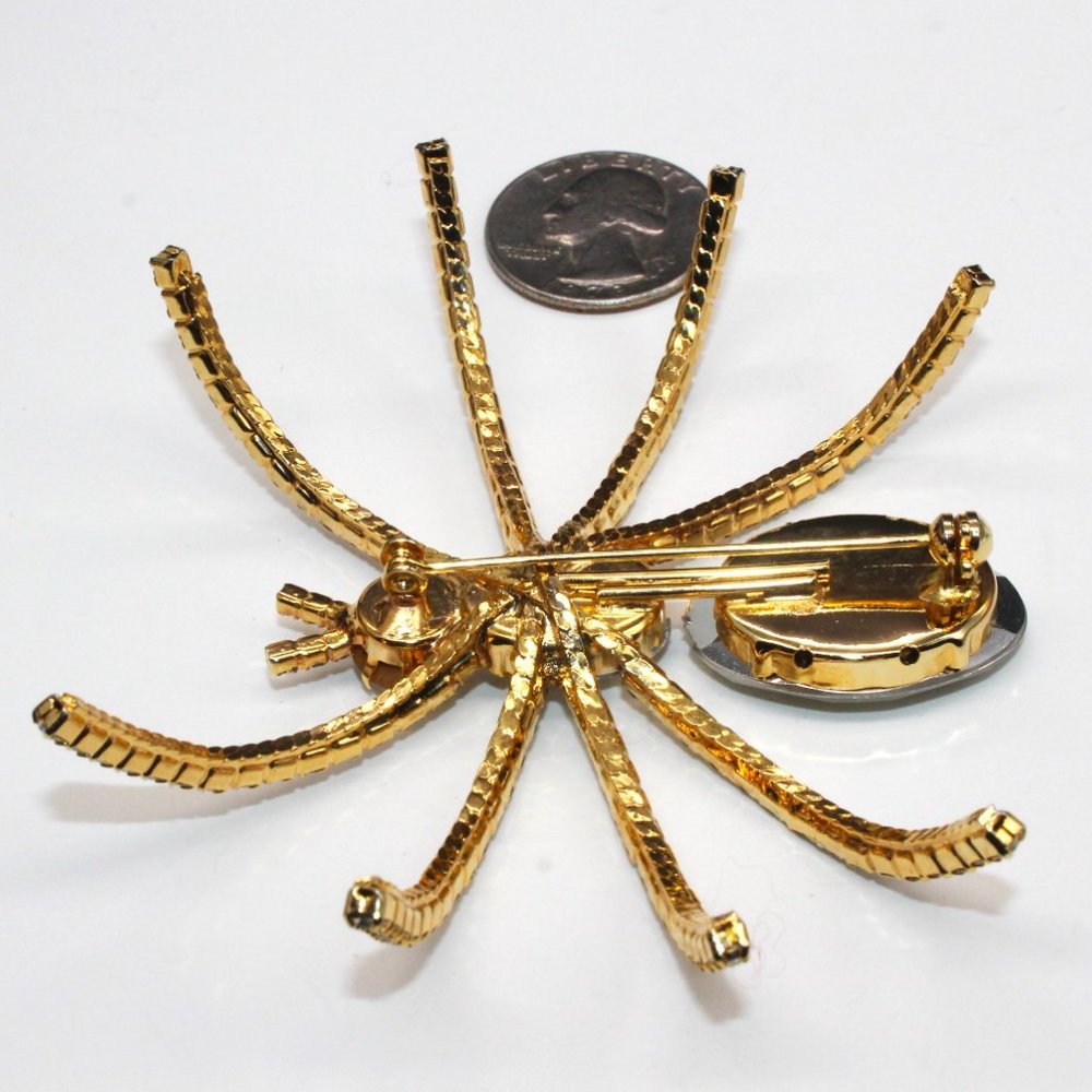 Large Rhinestone Spider Brooch - Picture 5 of 5